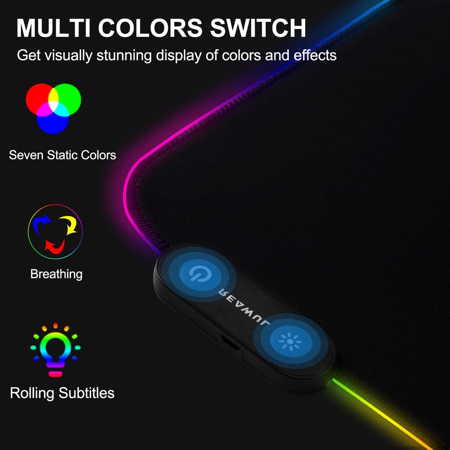 Large RGB Gaming Mouse Pad 14 Modes Oversized Glowing Led Extended Mousepad, Anti-Slip Rubber Base and Waterproof Surface, Extra Large Soft Led Computer Keyboard Mouse Mat - 31.5 X 11.8In