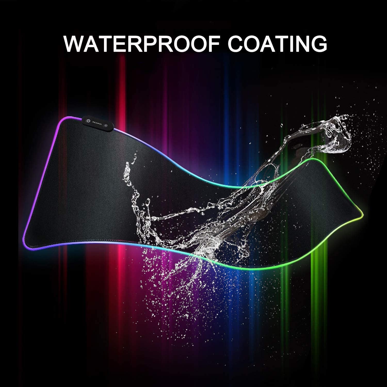 Large RGB Gaming Mouse Pad 14 Modes Oversized Glowing Led Extended Mousepad, Anti-Slip Rubber Base and Waterproof Surface, Extra Large Soft Led Computer Keyboard Mouse Mat - 31.5 X 11.8In